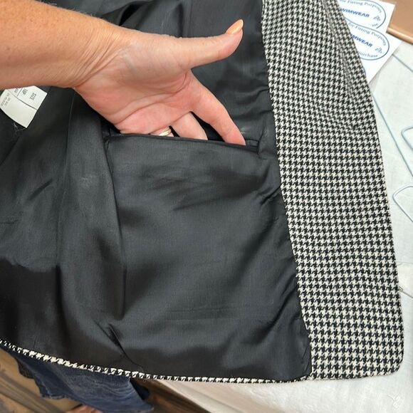 Bretton Place Blazer 10P Houndstooth Wool Blend Vintage 90s - Picture 12 of 15